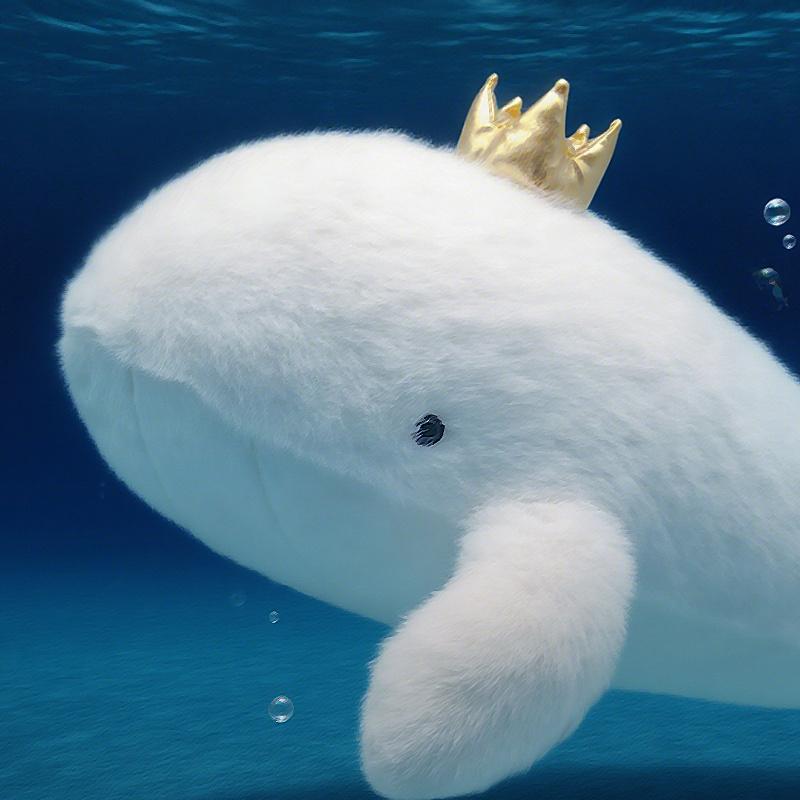 Белый Кит Мягкая Плюшевая Игрушка Под Водой Корона Кит Милое Морское Животное Набитые Плюшевые Куклы Подарки Идеально Для Девочек Детский День Рождения Украшение