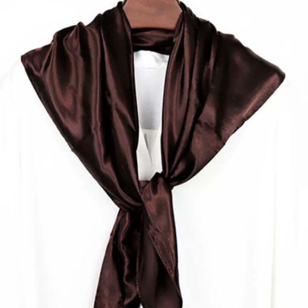 Large Size Square Neck Scarves 90cm Head Scarf Elegant Satin Silk Scarf Sandbeach