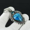Blue Apatite, Blue Topaz Gemstone Silver Pendant, 925 Sterling Silver Jewelry Pendant, Natural Apatite Pendant For Women Pendant For Gift