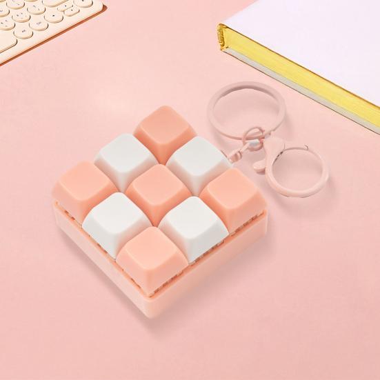 Yousheng 9-Keys Fidget Keyboard Keychain Stress Anxiety Relief Keyboard Clicker Keychain Portable Decompression Button Sensory Toy