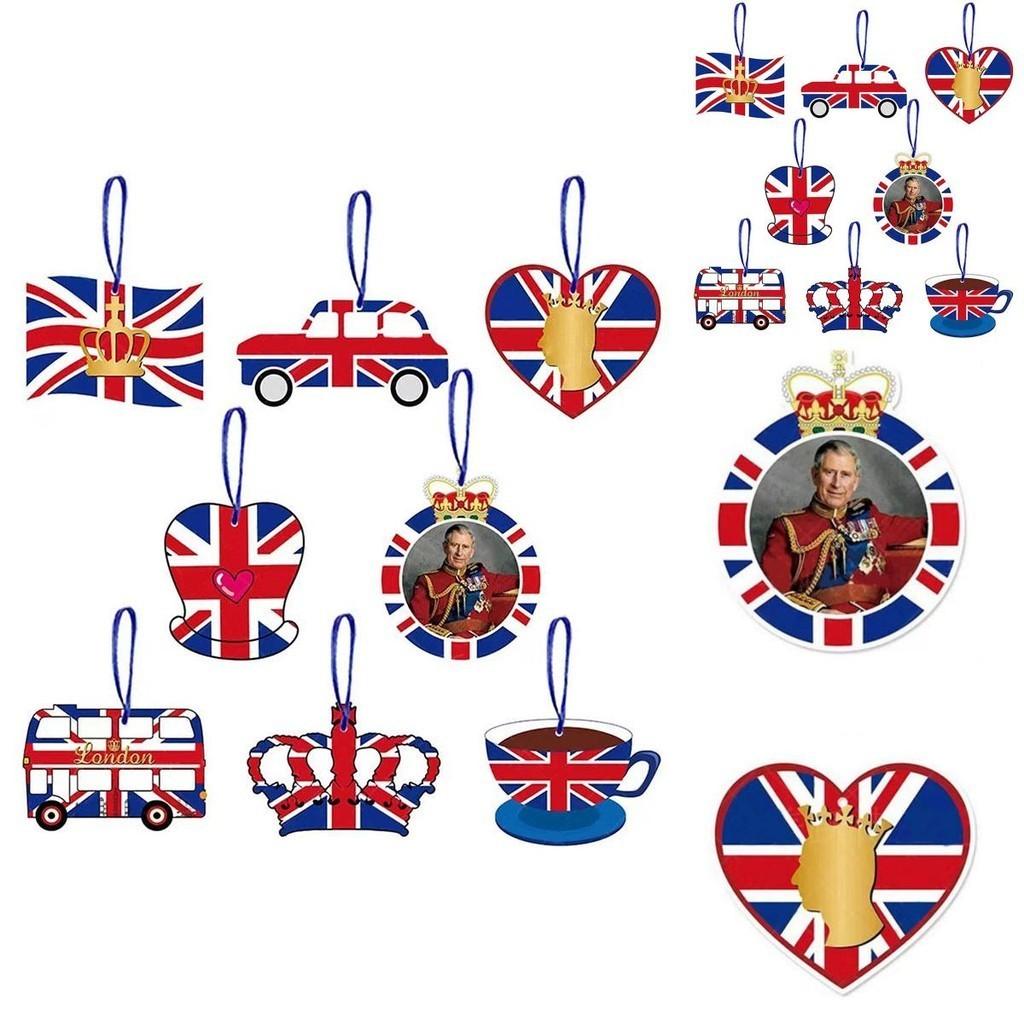 British Monarch Themed Party Supplies Colorful Paper Cutouts With Ribbon