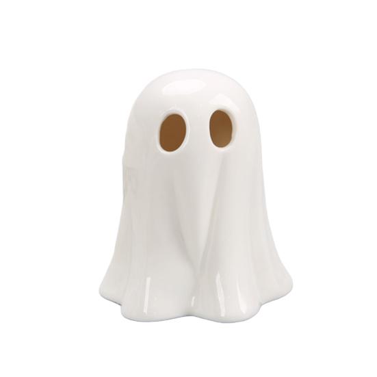 Керамический Призрак Светящийся Декор Маленькая Белая Фигурка Призрака Светодиодный Хэллоуин Призрак Настольное Украшение для Домашнего Декора в Помещении