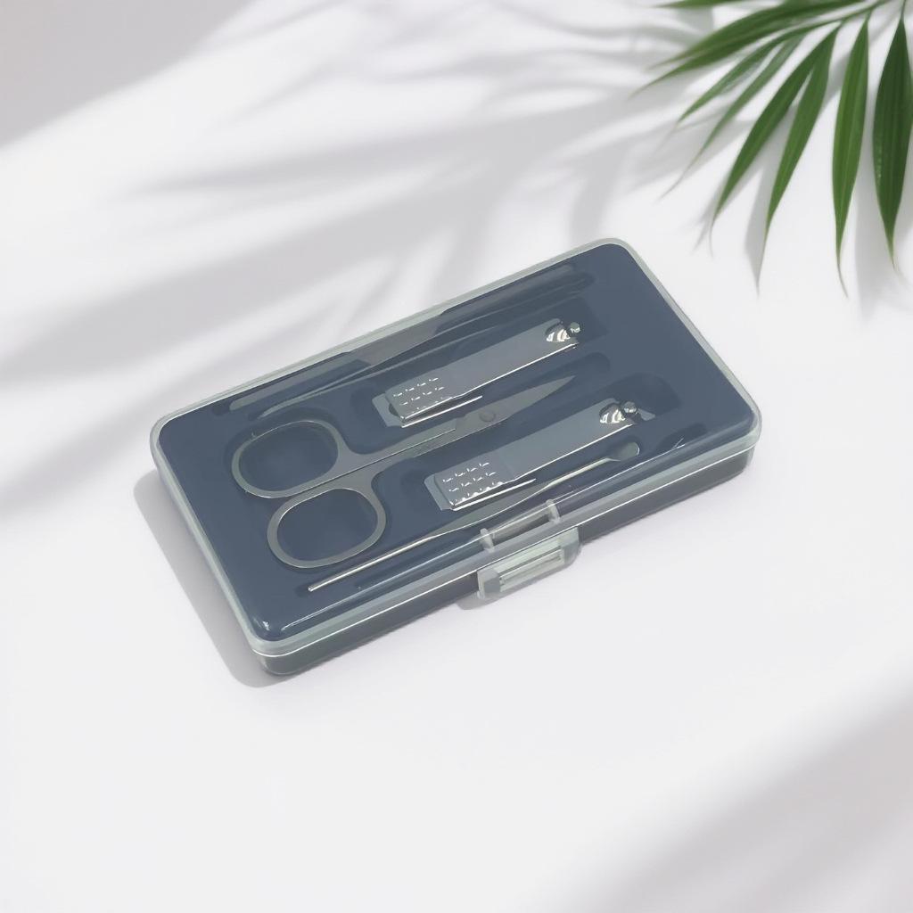 7-Piece Manicure Set: Nail Clippers, Scissors, Ear Pick & Tools in Portable Transparent Box