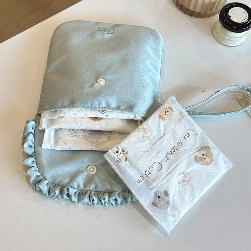 Large Capacity Mini Cosmetic Bag Bowknot Bow Makeup Bag Cute Sanitary Napkin Storage Bag Travel