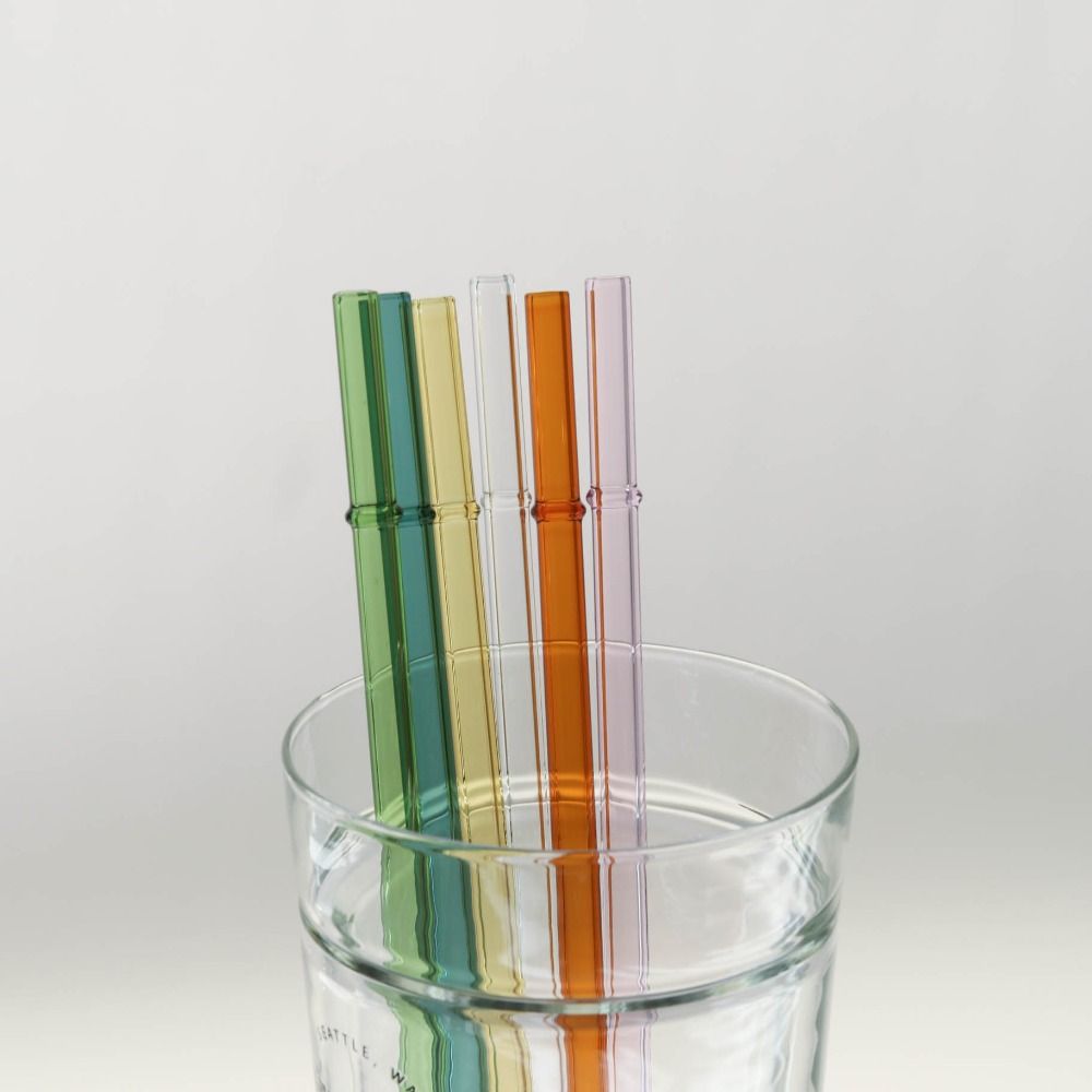 3Pcs 23cm Eco-friendly Straws for Smoothies Cocktails Glass Straws Long Heat-resistant Drinking Straws Cup Accessories