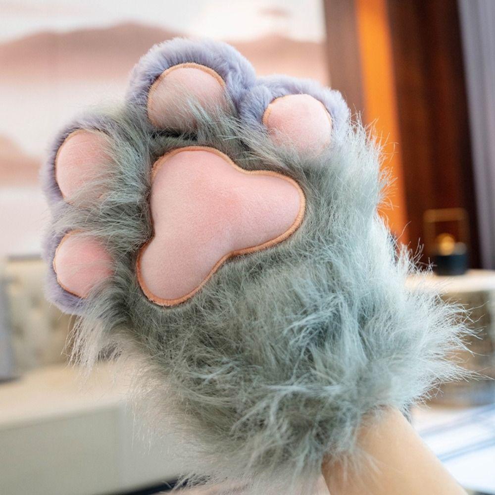Fursuit Kigurumi Plush Cat Paw Gloves Cartoon Cosplay Props Cute Cat Claw Mittens  Club
