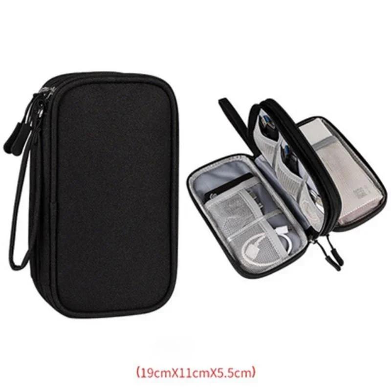 Travel Organizer Bag Cable Storage Organizers Pouch Carry Case Portable Waterproof Double Layers Storages Bags for Headset Cord