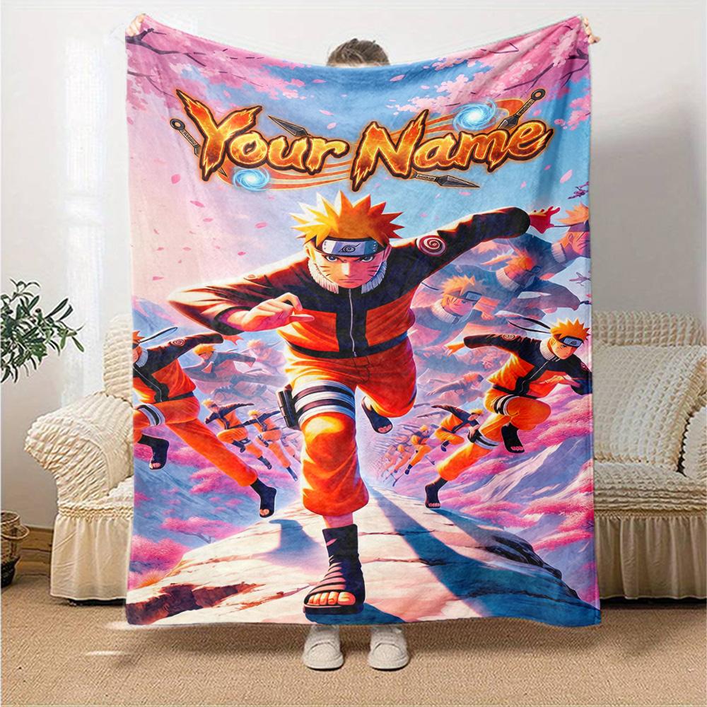 Naruto Character Customize Your Name Blanket Lightweight Personalized Blanket Durable Comfort Perfect for Chair Bed Couch Picnics Ideal for All Season