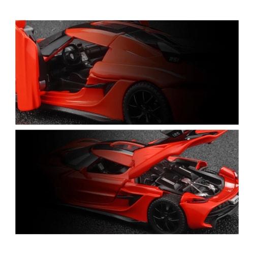 1:32 Koenigsegg Jesko Alloy Diecast Sports Car Model with Sound and Light Pullback, Black