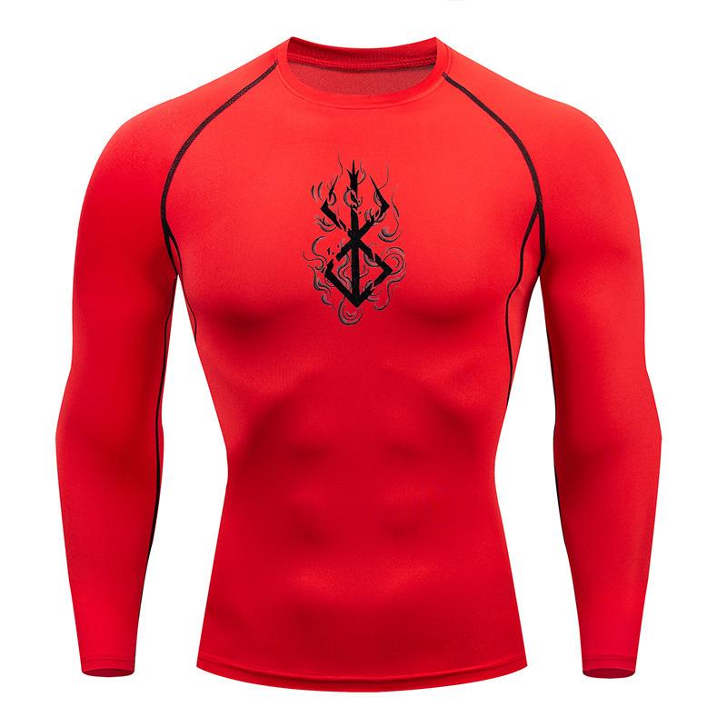 Anime Men's Compression Shirt Fitness Sport Running Tight Gym TShirts Athletic Workout Quick Dry Tops Tee Summer Top Y2k