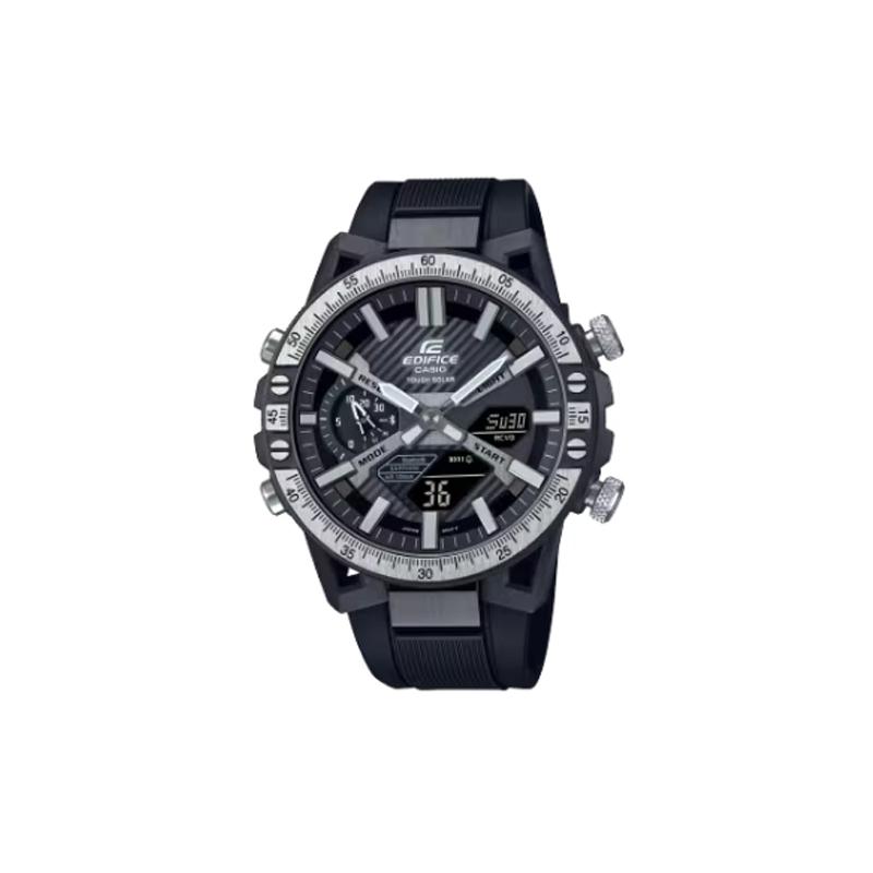 Casio EDIFICE 100 метров водонепроницаемые солнечные кварцевые часы с ремешком из смолы мужские черным циферблатом ECB-2000YTP-1AJF
