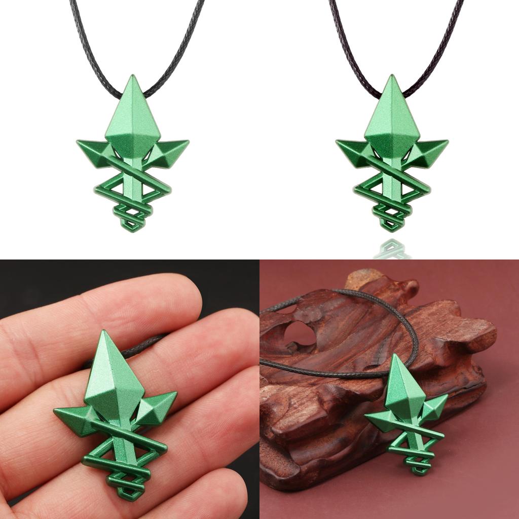 Mushoku Tensei Jobless Reincarnation Green Arrow Necklace With Alloy Pendant For Cosplay Fans