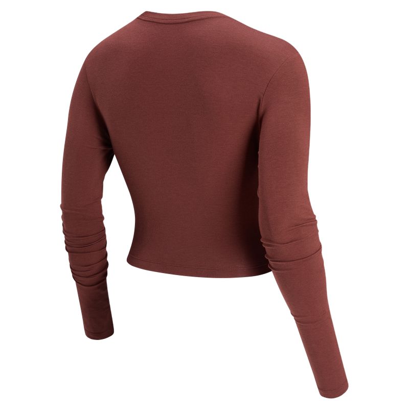 Nike Футболка Nsw Chill Knit Round Neck Slim Fit с коротким рукавом, женские топы, темно-красный HF5323-625