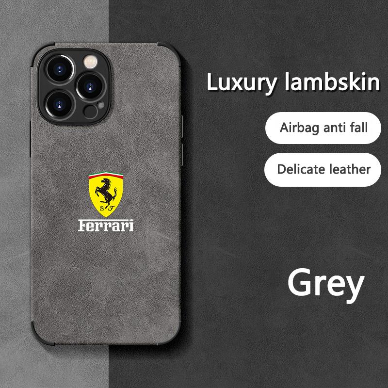 Автомобильный Чехол-Наклейка из Замши Для Ferrari Для iPhone 16 15 13 14 Pro Max Mini 8 XR XS 16 Plus 15Pro Max