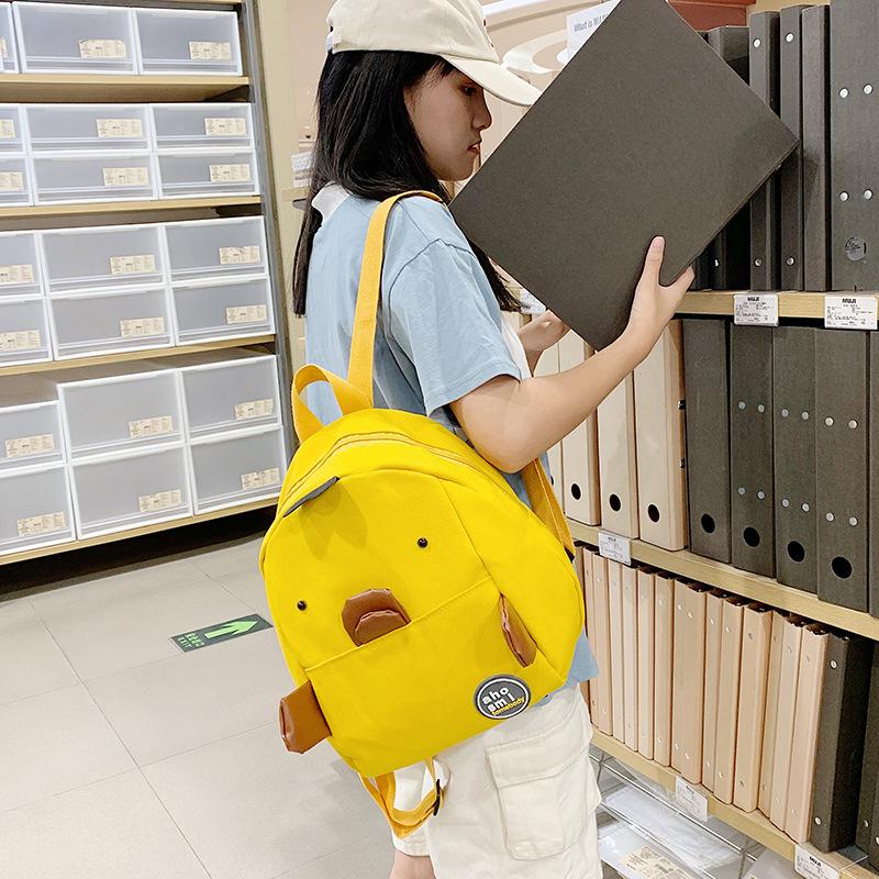 2024 новый холщовый рюкзак Douyin тот же родитель-ребенок милый маленький желтый утенок мультяшный рюкзак