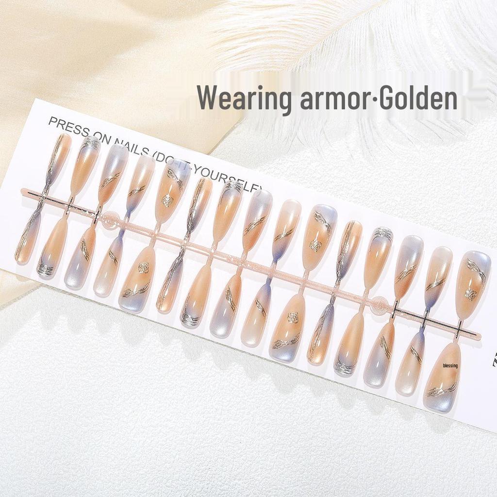 Румяна для ногтей с позолотой «кошачий глаз» — набор из 30 предметов, ручная работа, готовые к использованию размеры XS/S/M