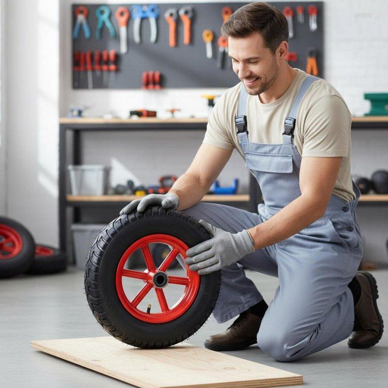 14 Inch Air-Filled Wheel Shock Absorbing Hand Wagon Replacement Wheel Professional Hardware Sturdy Duty Effortless Rolling