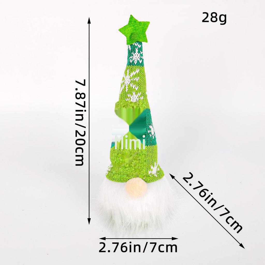 Кукла Рудольф и украшения в виде гномов без лиц с огоньками и пайетками для Рождества
