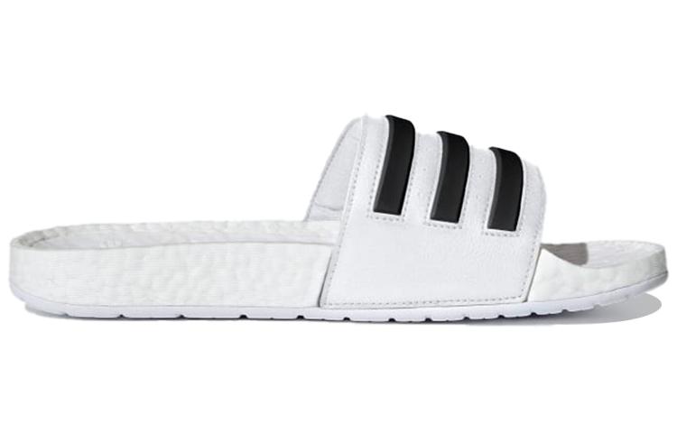 Шлепанцы Adilette Boost Adidas 'Белые Черные Полоски' FY8155