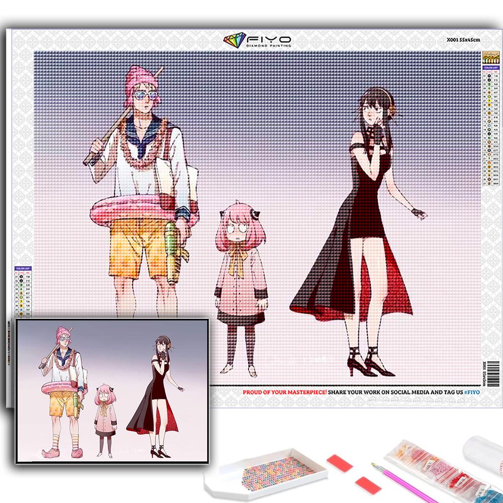 Popular 5D Diy Cross Stitch Anime Poster SPY FAMILY Painting Full Drill Cross-Stitch Crafts Kit Wall Sticker Home Decor