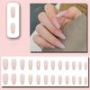 24Pcs French False Nails Sweet Style Wearable Waterproof Press On Nail Art Full Coverage Faux False Nail Accessories
