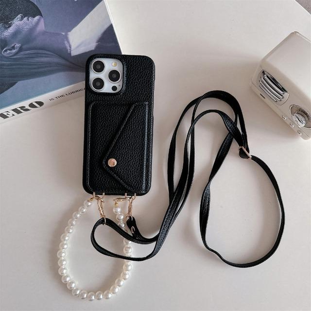 Чехол для телефона с ремешком через плечо для IPhone 13 12 Mini 15 14 Plus 11 Pro Max, кошелек с держателем для карт, кожаный защитный чехол