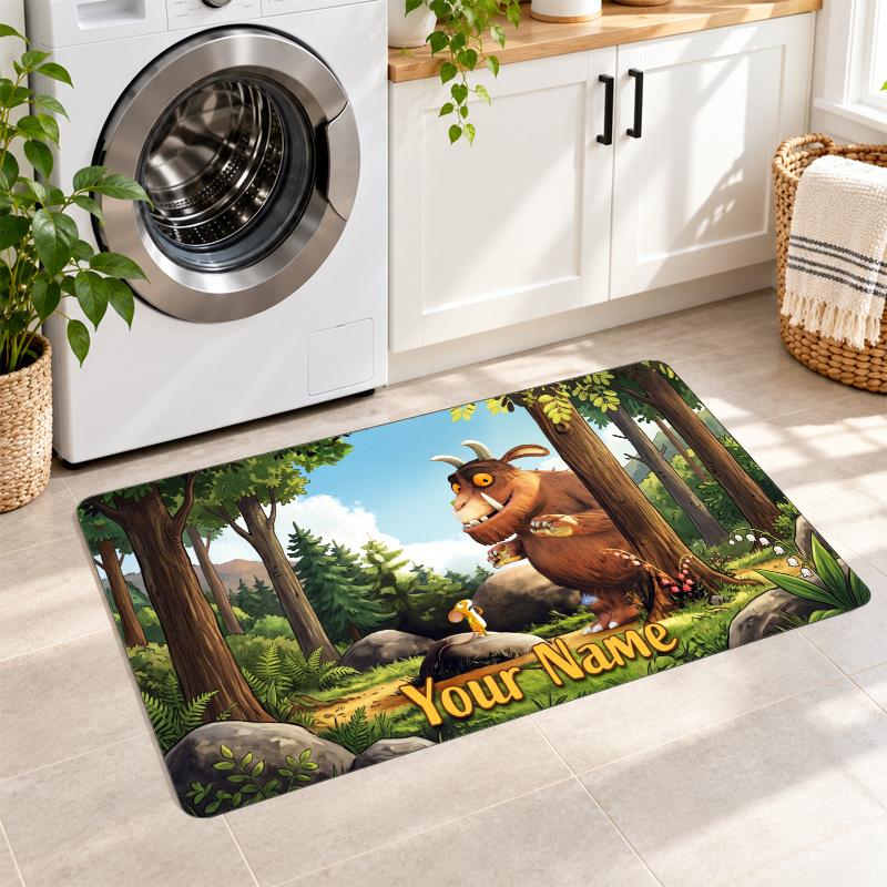 The Gruffalo Custom Text Flannel Floor Rug Soft Kitchen Mat Personalized Non Slip Carpet