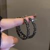 Новая Мода Простые Трендовые Круглые Серьги-Кольца с Черными Стразами Геометрические Серьги Женские Элегантные Изысканные Циркониевые Подарки Оптом