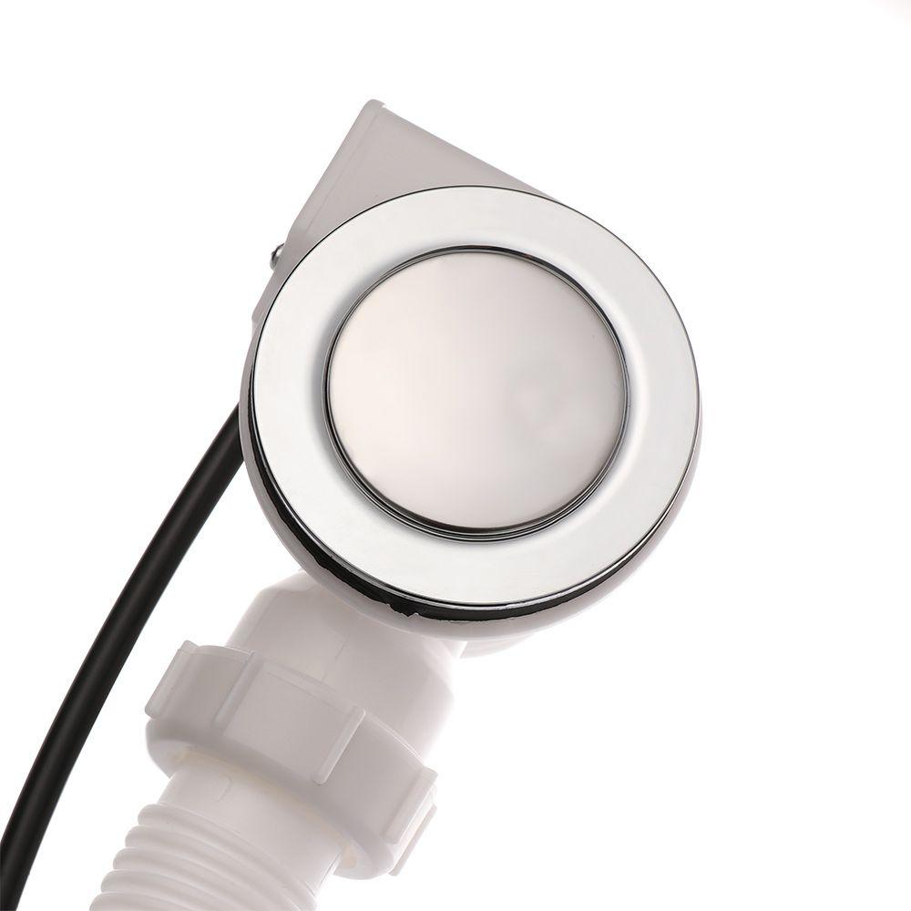 Chrome Round Pop-Up Connection Bath Overflow Waste Pipe Concealed Bathtub Drain Tube