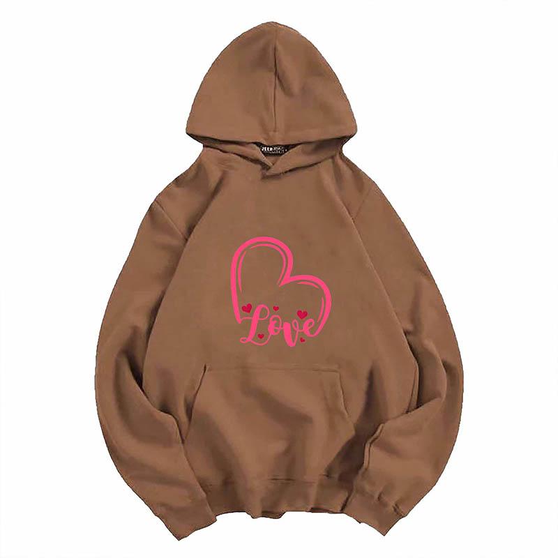 2025 Autumn Hoodie Women's Casual Hooded Sweatshirt Creative Hoodie Matching Streetwear Heart Pattern Monogram Hoodie CYXX109
