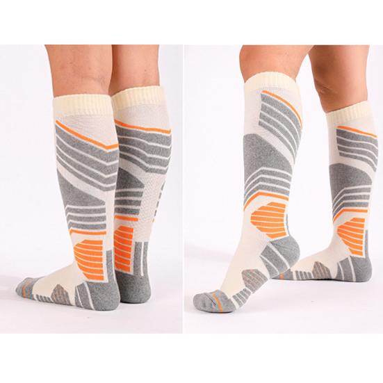 1 пара зимних лыжных носков для женщин, теплые носки для походов, высокие до колена, хлопковые носки для сноуборда, катания на лыжах и велоспорта на открытом воздухе