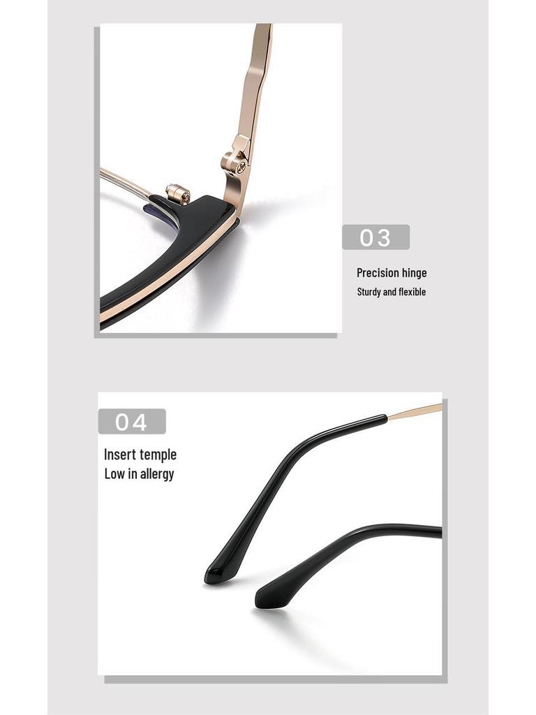 Danyang Men's Gold Rim Myopia Eyeglass Frames - Ultralight Comfortable Alloy Design