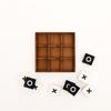 Handmade Tic Tac Toe Game MDF Tray Resin Pieces - Black & White
