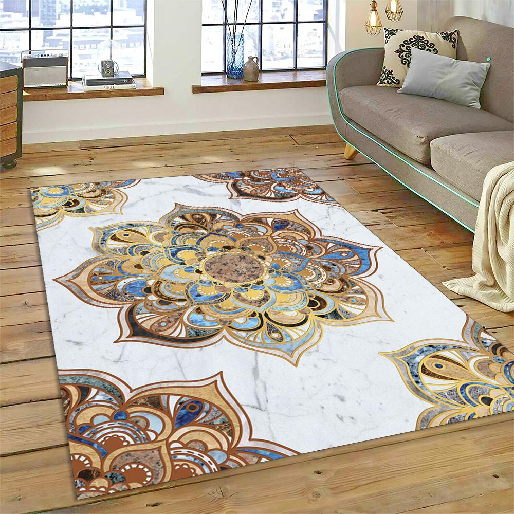 Bohemia Meditation Mandala Flower Carpet Rug for Home Living Room Bedroom Sofa Doormat Deco Mat