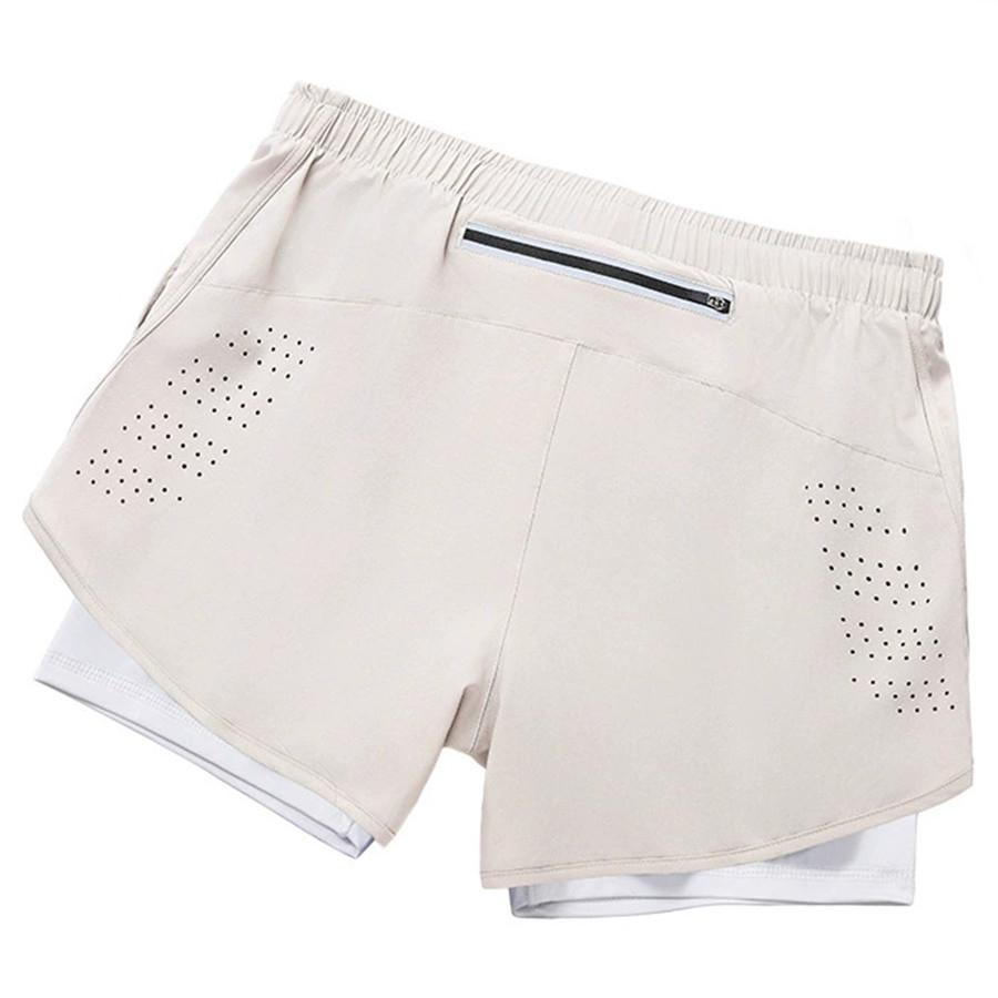 Мужские шорты 2-в-1, двухслойные, со встроенным карманом, быстросохнущие, подходят для занятий в спортзале, фитнесом, пилатесом, спортом на открытом воздухе, бегом, теннисом, бадминтоном