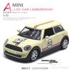 1/32 BMW Mini Cooper классический автомобиль Высокая симуляция Литой металлический сплав Модель автомобиля Инерционный Коллекция Детская игрушка Подарки