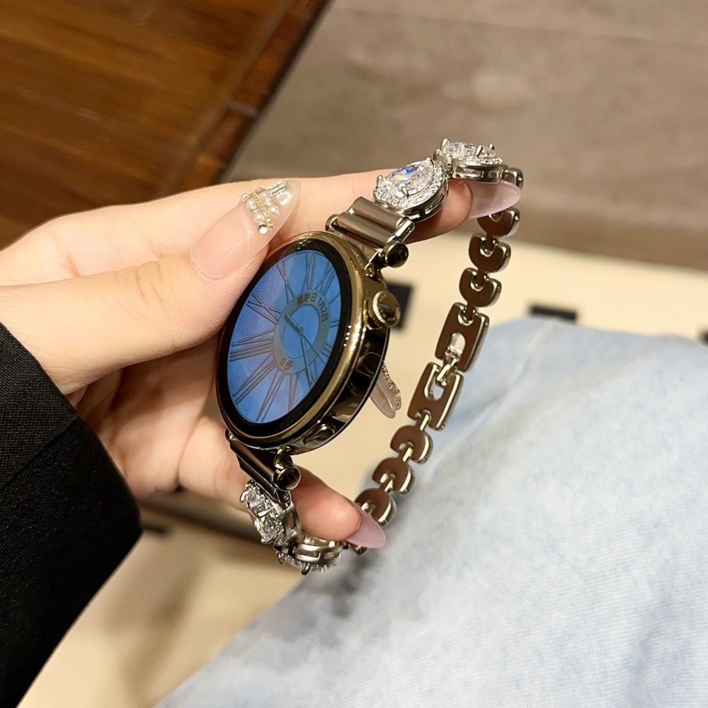 Женский бриллиантовый браслет для умных часов Huawei GT 4 41 мм, ремешок 18 мм 20 мм 22 мм для Samsung Galaxy 6 Classic 47 мм 43 мм 5 6 40 мм 44 мм