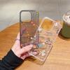 Для Iphone 15 14 13 Pro Max 12 11 Силиконовый противоударный блестящий чехол с цветочным принтом, мягкий чехол для телефона с прозрачным принтом