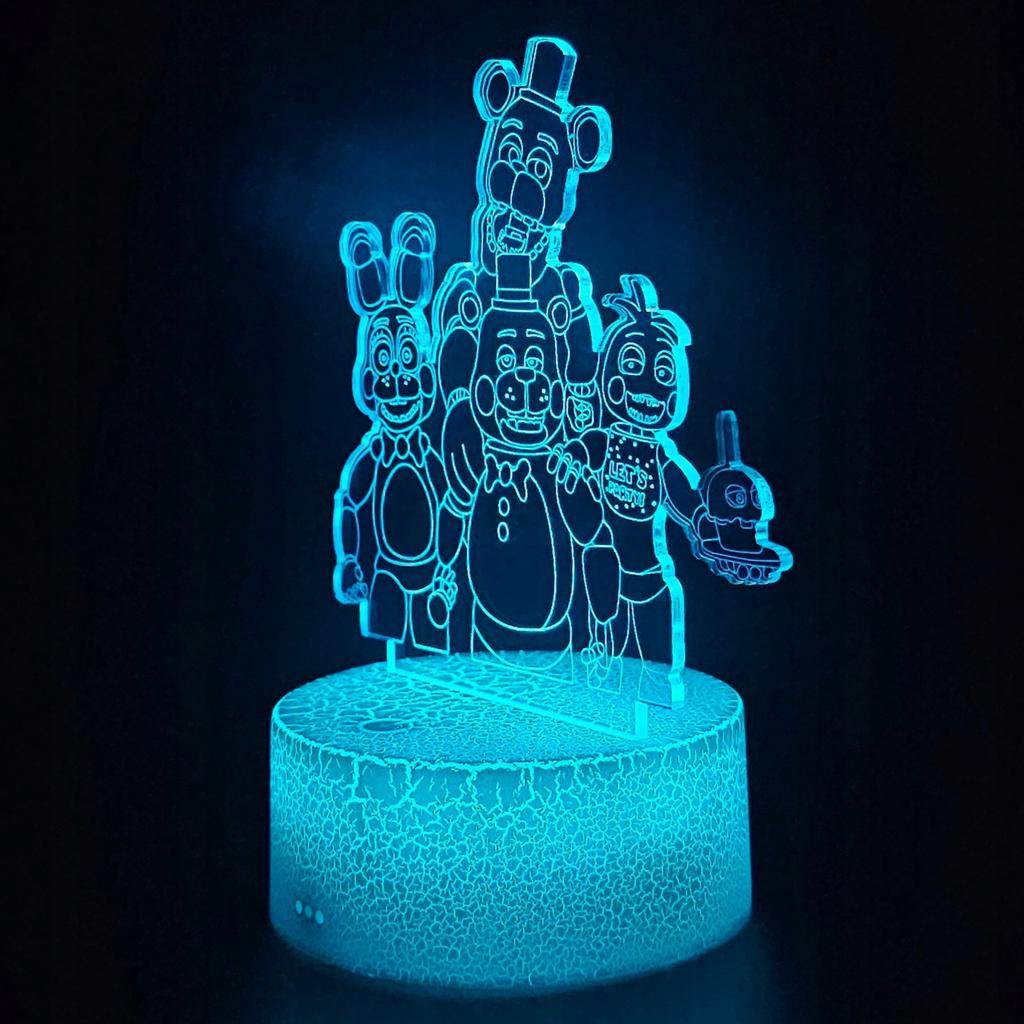 Fnaf Five Nights At Freddy's Led Night Light For Kids + Remote Control