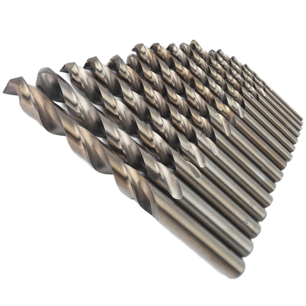 15 шт. сверла из окисленного золота и кобальта 135°, набор сверл для резки твердых металлов