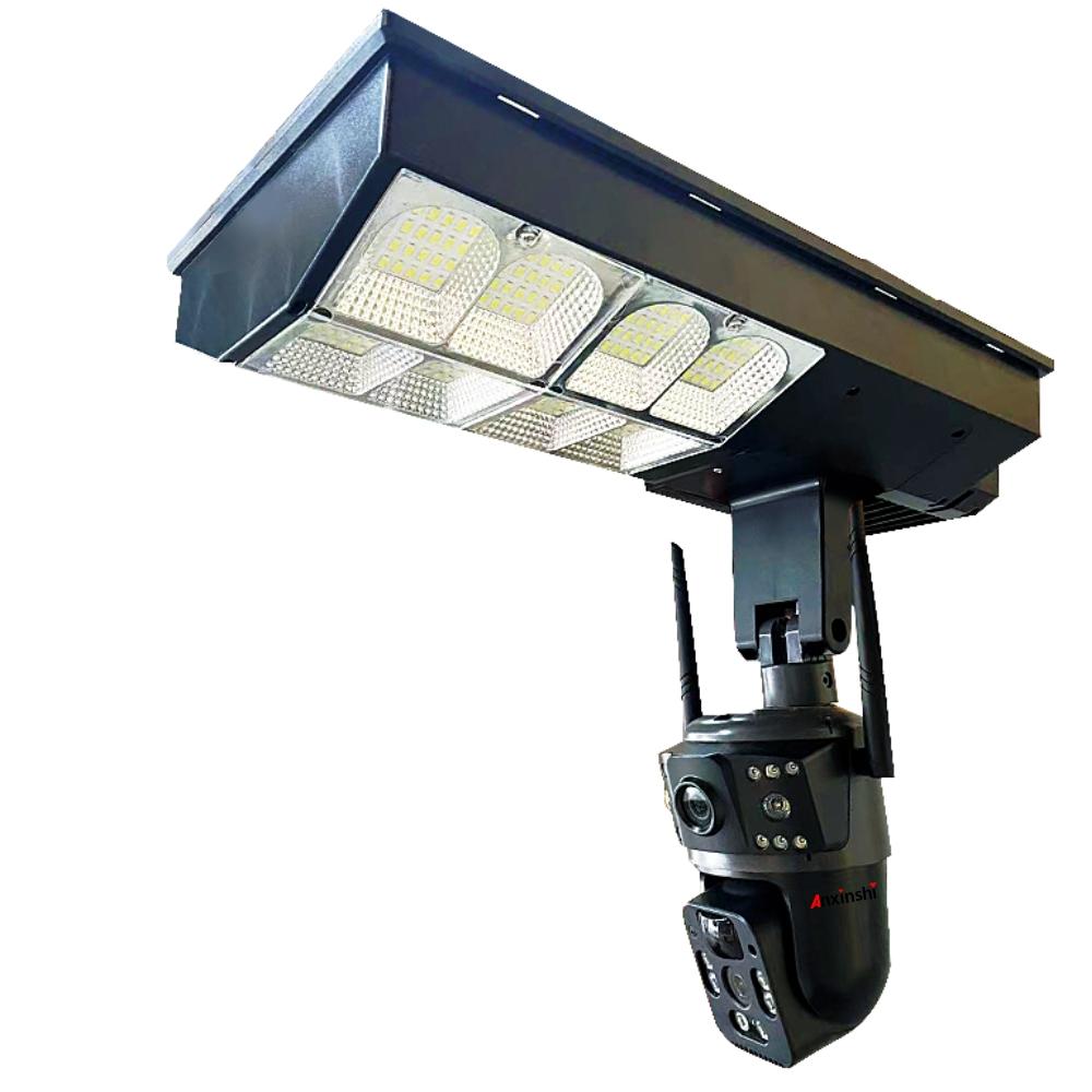 Solar Street Light Three Screen Monitoring Camera, Outdoor Day and Night Full-color Mobile Phone Remote Wireless Camera