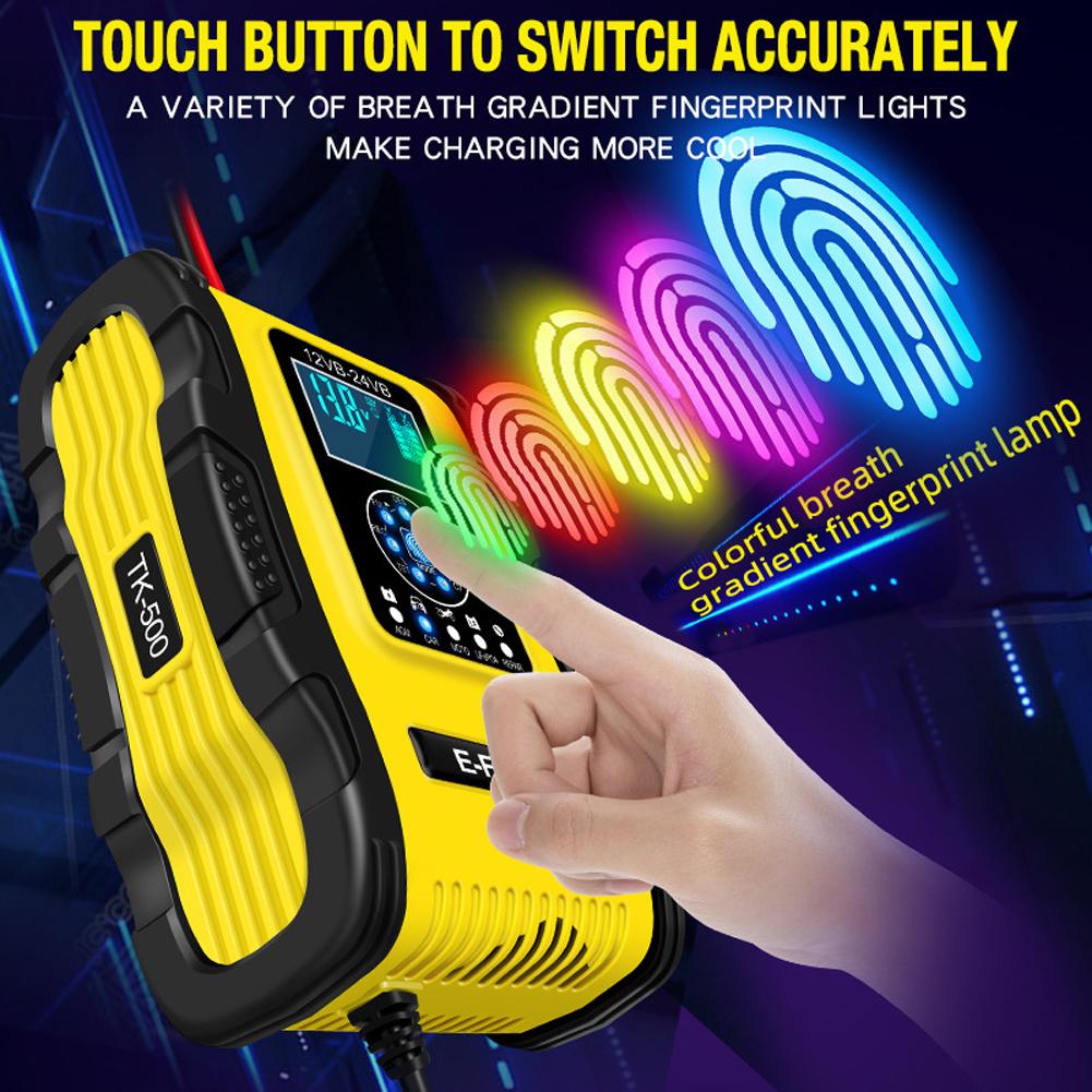 Quick Car Battery Charger 12v/24v Intelligent 7-stage Automatic Charging With Display For Lead-acid Battery