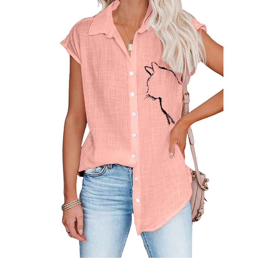 Женская модная футболка с коротким рукавом, весна-лето, повседневные блузки с принтом, тонкие рубашки-кардиганы больших размеров