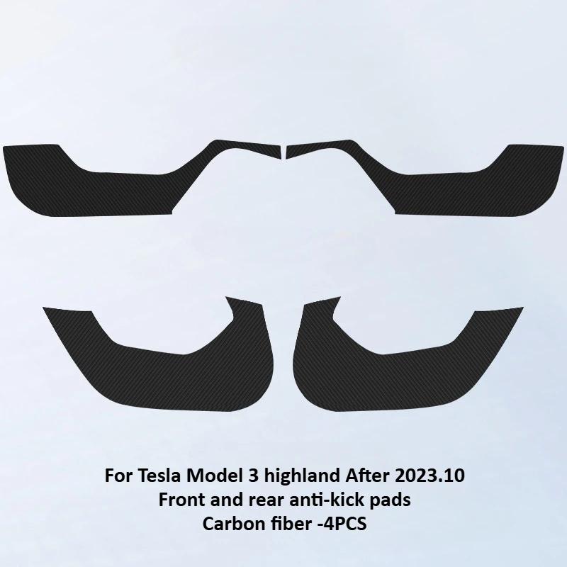 Защитные накладки на двери автомобиля для Tesla Model Y Juniper/Model3 Highland Кожаная наклейка Защитные коврики для боковин сидений Накладка Автомобильные аксессуары 2025