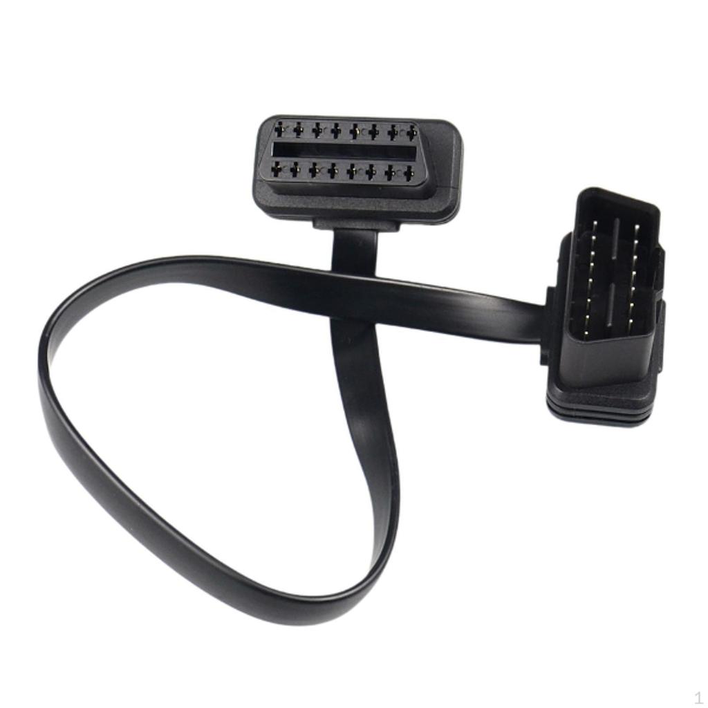 Low Profile OBDII Extension Cable 16 Pin Male To Female Flexible Diagnostic Extender Cord Adapter