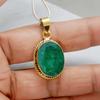 Богатый зеленый изумрудный драгоценный камень, подвеска из стерлингового серебра 925 пробы, заполненная 18-каратным желтым золотом, минималистичная подвеска-заявление, заполненная 18-каратным розовым золотом