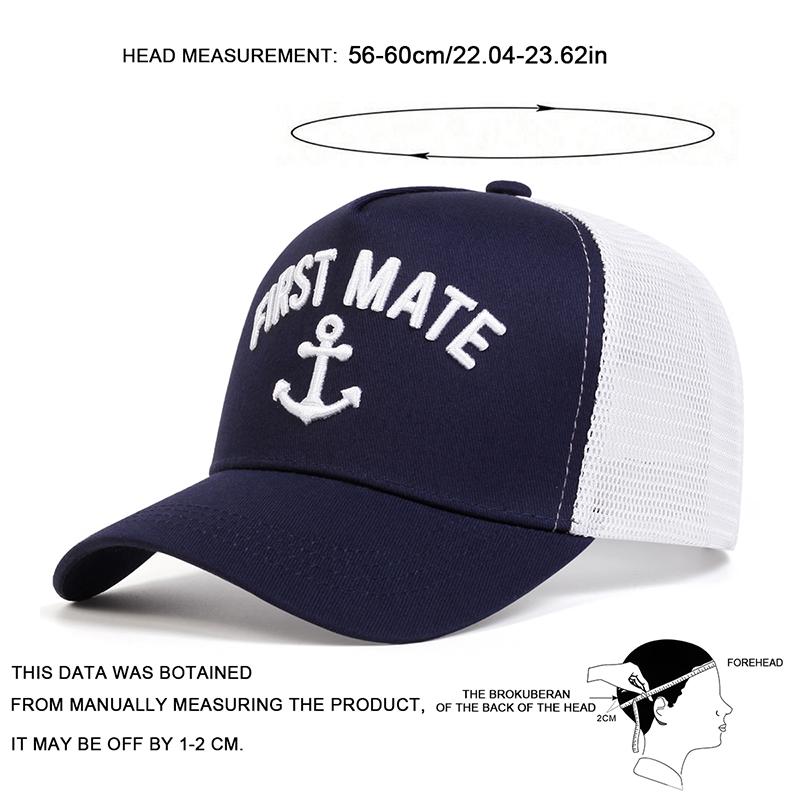 Net Baseball Stitching Embroidered Mate/Captain First Neutral Gender Women Men For 2Pcs/Set Caps Spring And Summer Outdoor Adjustable Casual Hats