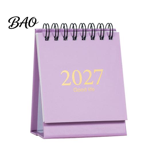 Academic Year Desktop Planner 2027-2028 Mini Standing Flip Desk Calendar, 18 Month from Jan. Cute Stationery for 2027 to Jun. 2028, Pocket Size