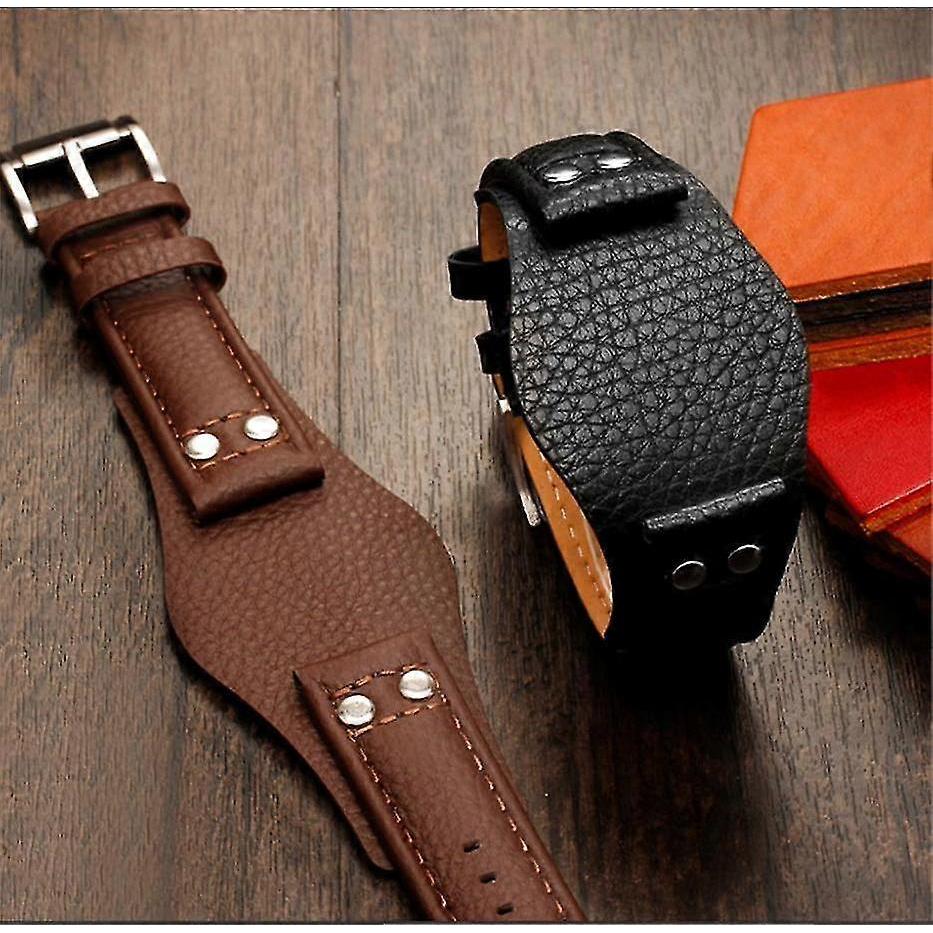 Watch Strap 22mm Black Leather Ch-2586 - Lb-ch2586
