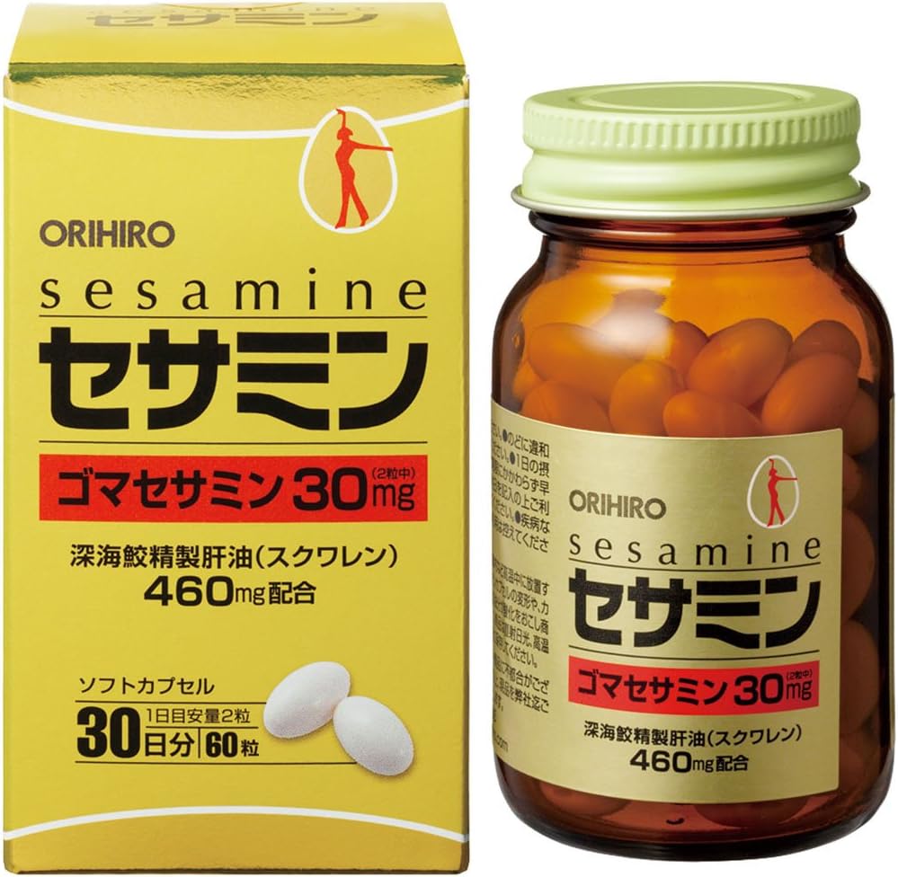 Япония ORIHIRO Sesamin Squalene 60 таблеток 30 дней s791